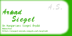 arpad siegel business card